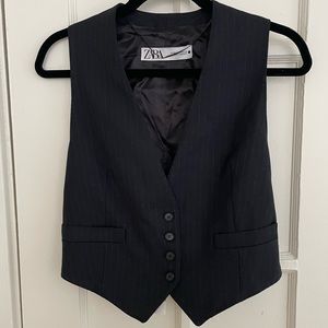 Zara Pinstripe V-Neck Vest/Waistcoat